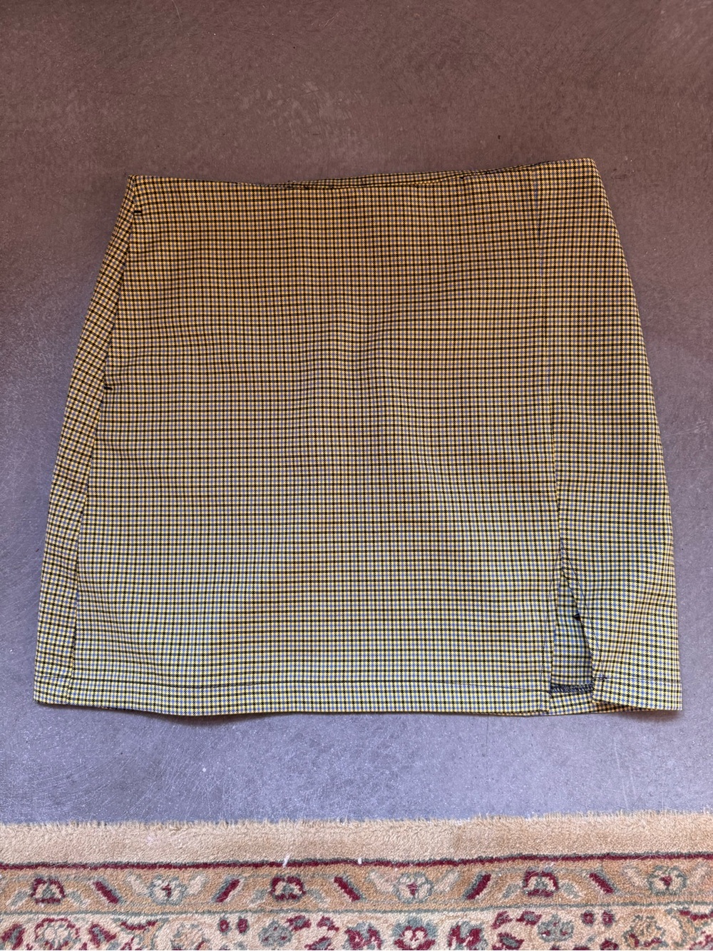 Urban Outfitters Yellow Check Mini Skirt